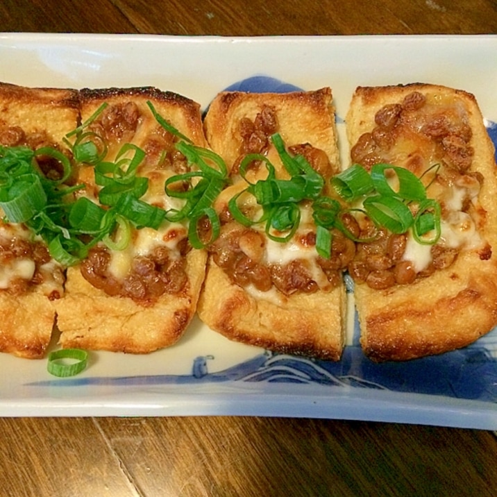 おつまみに 油揚げの納豆チーズ焼き レシピ 作り方 By きのこのみみ 楽天レシピ